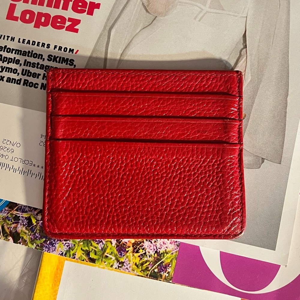 Red Leather Card Holder
